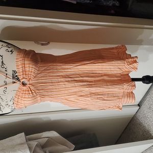 Orange and white striped dress